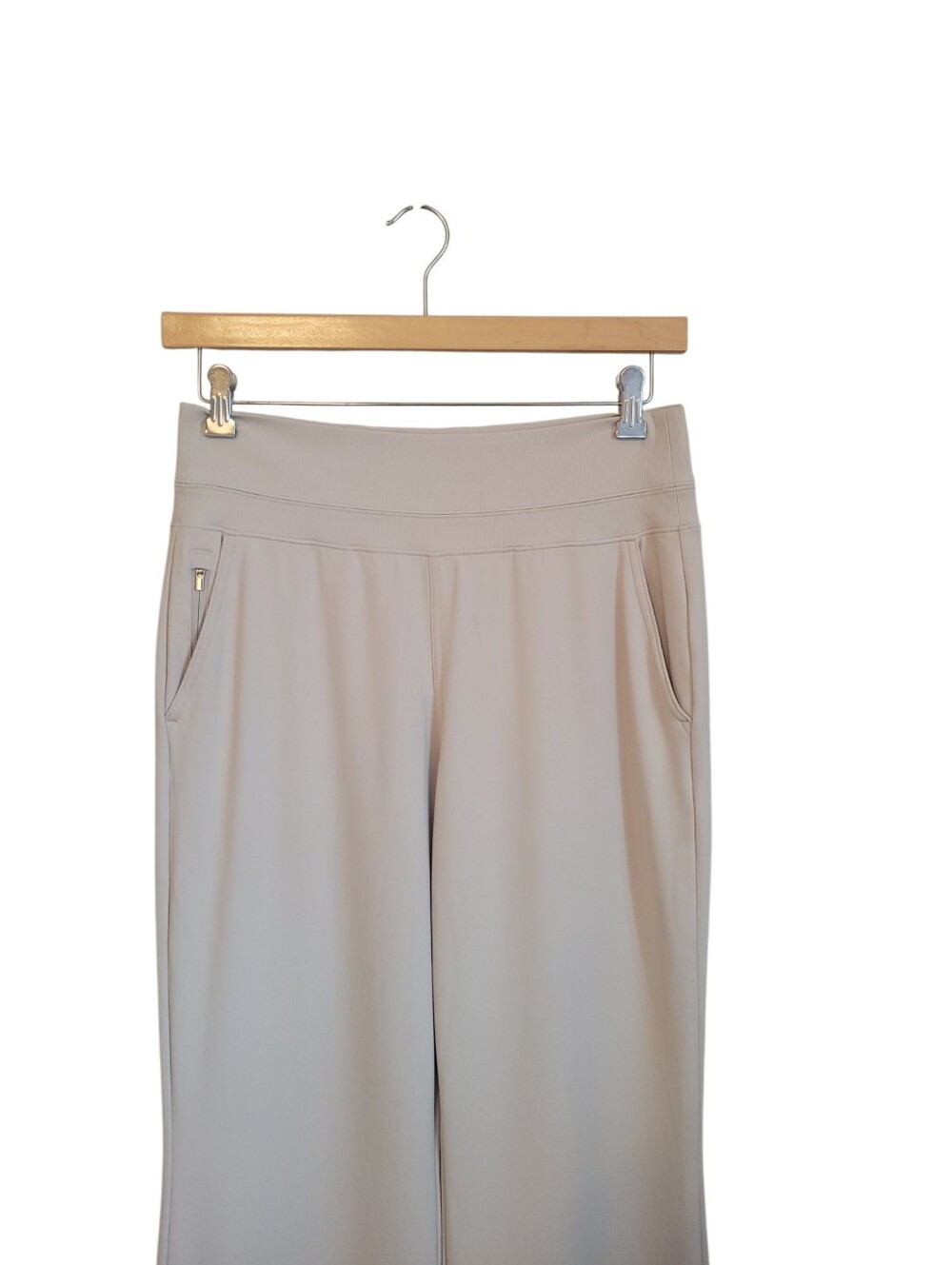 Athleta Venice Flare Pant M Abalone Gray High Rise Travel Yoga Wide Leg Soft - Picture 11 of 11